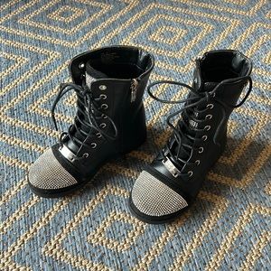 Sequined Black Little Girls Bebe Boots